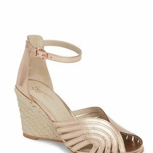 Rose Gold Seychelles Wedges Size 10